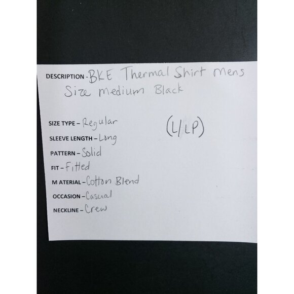 BKE Thermal Shirt Men's Size Medium Black - Picture 8 of 8